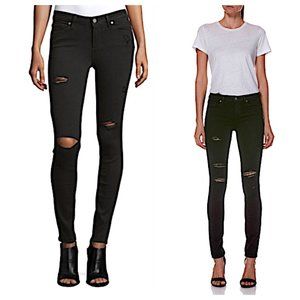 Paige Verdugo Skinny Distressed Black Jeans Size 26